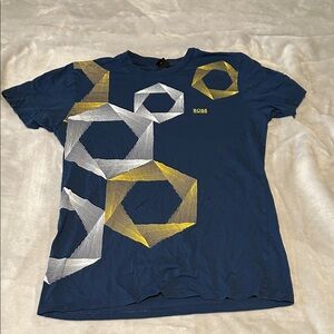 Blue Geometric Men's Shirt boss